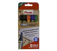 Pentel N860 - Punta a scalpello per marcatore permanente, confezione da 5