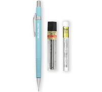 Pentel P205-97C - Matita meccanica automatica, gamma pastello floreale, singola + 12 mine di ricarica HB ad alto polimero da 0,5 mm + gomma Z2-1N di ricarica tubo da 4 (blu pastello)