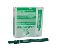 Pentel Pen N50 Marcatore Permanente Punta Conica verde 12 Pezzi