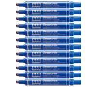 Pentel Pen N60 Marcatore Permanente Punta Scalpello Blu 12 Pezzi