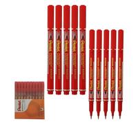 Pentel Pennarelli indelebili NF450 a penna, punta extra fine, colore rosso, confezione da 10, per scrivere tutti i CD/DVD, inchiostro impermeabile, non sbiadisce, asciugatura rapida
