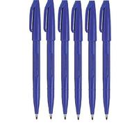 Pentel, pennarelli Sign Pen S520, colore blu, con punta fine da 2 mm in fibra, tratto da 1 mm, confezione da 6