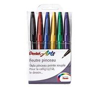 Pentel – Pennarello a punta morbida – Pochette da 6 Assortimento Funny