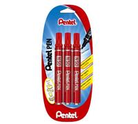 Pentel, pennarello indelebile a sfera N50, colore nero Blister de 3 Red (Pack of 3)