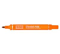 Pentel, pennarello indelebile a sfera N50, colore nero Orange (Pack of 12) - NUO