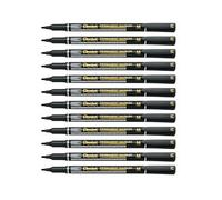 Pentel Pennarello indelebile fine NM470, tratto da 1,0 mm, inchiostro nero (confezione da 12)