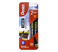 Pentel Pennarello indelebile, punta arrotondata Confezione da 2 Black