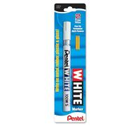Pentel, pennarello permanente, bianco, punta fine, 1 confezione (100 W-S)