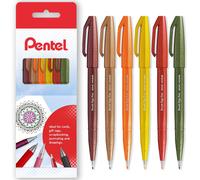 Pentel Pennello Firmare Penna SES15C - Pennini - Fibre Tip - Autunno Toni - Set