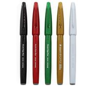 Pentel Pennello Firmare Penna SES15C - Pennini - Fibre Tip - Natale Tones Set Di