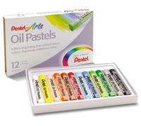 PENTEL - 0100524 - Pastelli a olio - lunghezza 60 mm - colori assortiti - Pentel - astuccio 12 pezzi - 82442 - Conf. da 1 Pz. - 0100524