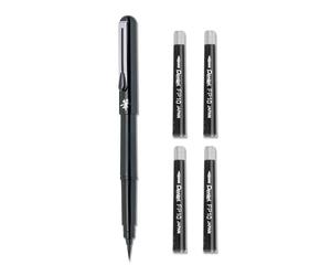 Pentel - Pluma estilográfica (punta de pincel), color negro