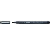 Pentel Pointliner Calligraphy S20P-C30A, penna fineliner con punta calligrafica rivestita in metallo, colore nero, impermeabile e resistente alla luce, 3,0 mm