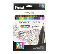 Pentel Pointliner Colour S40 - Penna a punta fine, 0,4 mm, 6 x 24 pezzi, colori assortiti