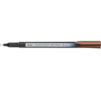 Pentel Pointliner Colour S40 - Penna a punta fine, 0,4 mm, colore noce (12 pezzi)