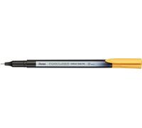 Pentel Pointliner Colour S40 - Penna a punta fine, 0,4 mm, giallo ocra (12 pezzi)