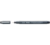Pentel Pointliner S20P-03A Fineliner Waterproof and Non-Fast, 0.03 mm, Black 0.0
