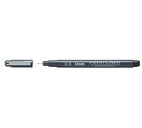 Pentel Pointliner S20P-3A - Penna a punta fine, impermeabile e non sbiadisce, 0,3 mm, colore: Nero