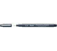 Pentel Pointliner S20P-4A, Fineliner, nero, impermeabile e resistente alla luce, 0,4 mm, 1 pezzo (confezione da 1)