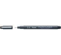 Pentel Pointliner S20P-4A Fineliner Waterproof and Non-Fastening 0.4 mm Black 0.