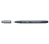 Pentel Pointliner S20P-8A - Penna a punta fine, impermeabile, non sbiadisce, 0,8 mm, colore: Nero