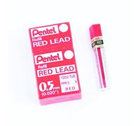 Pentel PPR-5 - Mina per portamine, 0,5 mm, confezione da 12, colore: Rosso