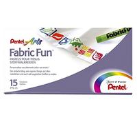 Pastelli per tessuto Fabric Fun - 15 colori assortiti - Pentel - astuccio 15 pastelli