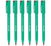 Pentel R50 - Penne a sfera a punta fine, punta da 0,8 mm, larghezza linea 0,4 mm, 77% riciclate, confezione da 6, colore: rosso