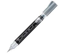 Pentel XGFH Dual Metallic Brush, pennello con inchiostro doppio colore argento + argento metallizzato 1 pz