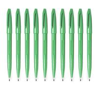 Pentel S520 Original Sign Pen - Pennarelli con punta in fibra, punta da 2 mm, tratto da 1 mm, colore: verde, confezione da 10