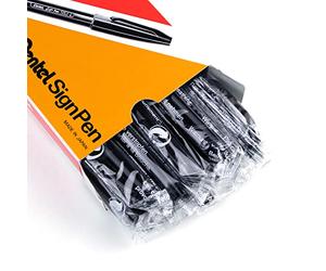 Pentel S520 Pennarello con punta in fibra, inchiostro nero, confezione da 12