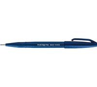 Pentel SES15 Brush Sign Pen pennarello punta fibra flessibile blu acciaio 10 pz