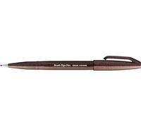 Pentel SES15 Brush Sign Pen pennarello punta fibra flessibile marrone scuro 10 pz