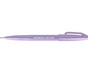 Pentel SES15 Brush Sign Pen pennarello punta fibra flessibile viola chiaro 10 pz