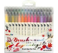 Pentel SESW30C-30 PentelArts BrushSignPen Penna a pennello Twin, set da 30