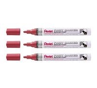 Pentel Set di 3 pennarelli vernice PAINT MARKER, punta media, rosso perlato