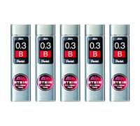 PENTEL Set di 5 astucci da 15 mine 0,3 mm AIN STEIN C273 durezza B