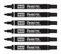 Pentel - Marcador permanente negro N6punta biselada