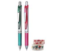 Pentel Set roller Energel BL77 2 pz (rosa e turchese) & Washi Tape 2 pz
