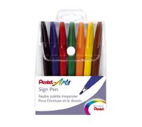 Pentel Sign Pen S520 Pennarello a punta di fibra Pochette de 7 Assortiti