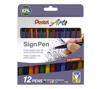 Pentel Sign penna, 12 pezzi, colori misti