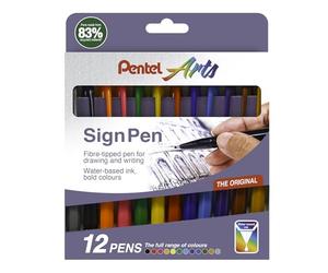 Pentel Sign penna, 12 pezzi, colori misti