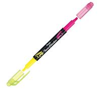 Pentel SLW8-GP - Evidenziatore "TWIN CHECKER", 2 punte, giallo/rosa