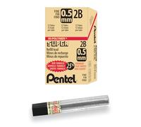 Pentel Super Hi-Polymer Lead Refill, 0.5mm Fine, 2B, 144 Pieces of Lead (C505-2B)
