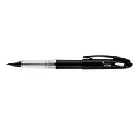 Pentel TRJ94A-A - Pennarello Tradio con punta in feltro flessibile, edizione fusto in bianco/nero ad elevata lucentezza, ricaricabile con cartucce MLJ20, nero