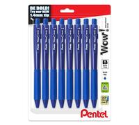 Pentel Wow! Penna a sfera retrattile, (1,4 mm), linea grassetto, inchiostro blu, confezione da 8 (BK444BP8C)