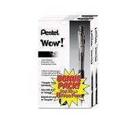Pentel® Wow.TM penna a sfera a scomparsa, Wow, Blpt, Med, 36PK, BK (Pack OF8)