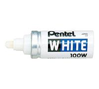 Pentel X100W - Permanent Marker Bullet Tip Broad White X100W - (PK12)