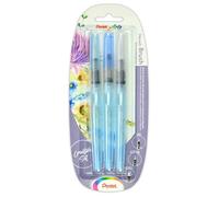 Pentel Xfrh Aquash Water Brush Pennello con Serbatoio in Plastica Riempibile 3 Pezzi Punta Fine/Media/Grande