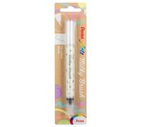 Pentel XGFH-P Milky Brush pennello con inchiostro a colori pastello, bianco, 1 pz